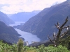 Doubtful Sound looking west with Deep Cove in foreground, from Wilmot Pass road