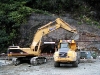 Manapouri power scheme, Deep Cove, portal works Cat 375L & A40D