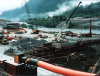 Manapouri power scheme, Deep Cove, 2nd tunnel portal works