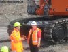 Mary Hood about to receive the keys for the new EX1900, 2007, Stockton Mine